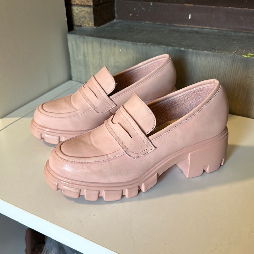 Pink Platform Loafers